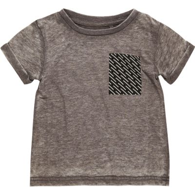 Mini boys grey burnout t-shirt
